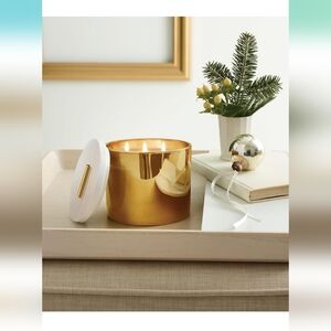 Thymes Frasier Fir Gilded Gold 3-Wick Candle - 17 Oz